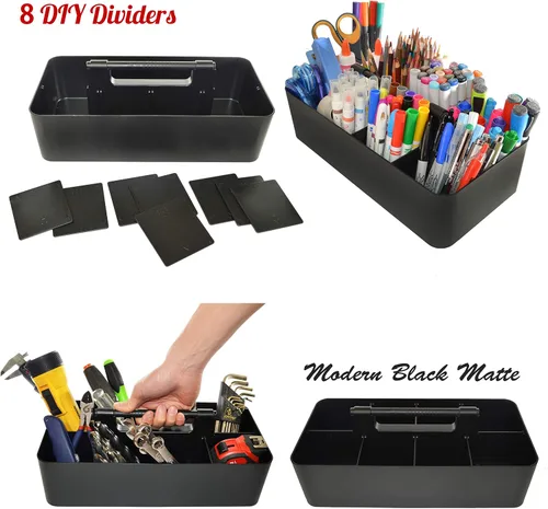 Vista 2 de Divisores DIY de 8 Compartimentos, Caddy Portátil Grande, Multiusos, Apilable, Solución Moderna para Escuela, Oficina, Escritorio, Uso Infinito