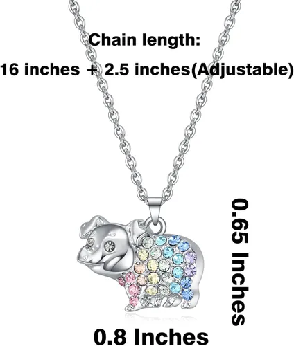 Vista 3 de Collar de ajoloteconejillo de indiasperezosohipopótamoáguilanutriacabradragón para niñas y mujeres, regalos de joyería de animales lindos para hija