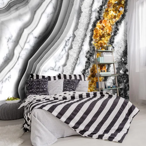 Vista 13 de Papel tapiz de tela de techo con nubes doradas, para sala de estar, dormitorio, baño, moderno, para niños y niñas, habitación de niños, mural grande