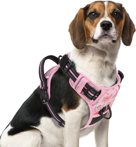 Vista 43 de PUPTECK Arnés táctico sin tirones para perro, tamaño mediano, arnés reflectante ajustable con asa para perro, de fácil control, cómodo y suave