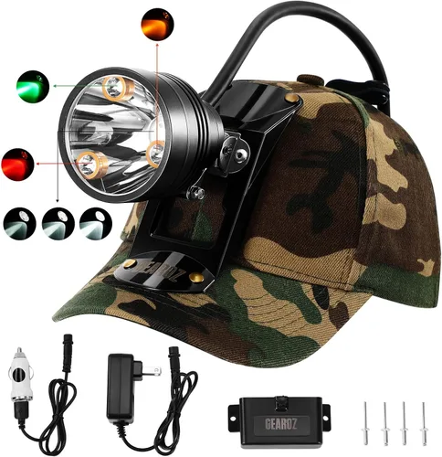Vista 9 de GearOZ Coon - Faro delantero de caza para depredadores de cerdo, lámpara de cabeza de cazador, gorra de camuflaje Coyotes Hunting Headlamp, 10W