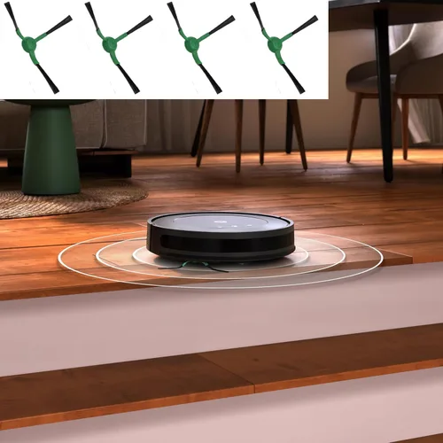 Vista 5 de Paquete de 4 cepillos laterales de repuesto compatibles con Roomba Combo y Vac Essential Series, cepillos de barrido de bordes para aspiradora robot