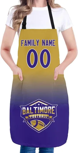 Vista 31 de Delantal personalizado con nombres y números personalizados, regalo para mamá y esposa, fanáticos, mujeres, cocina de cocina