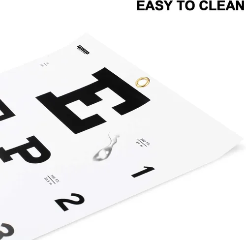 Vista 3 de PECULA Gráfico ocular para exámenes: gráfico de pared Snellen de 20 pies, 11 x 22 pulgadas.