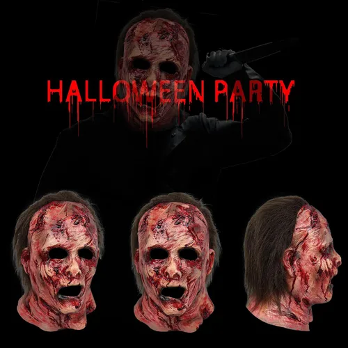Vista 4 de Máscara de terror de terror para Halloween, cosplay, accesorios espeluznantes