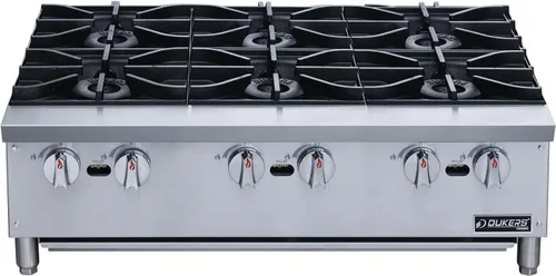 Vista 2 de Dukers Placa caliente con 6 quemadores COMBINADO: 168000 BTU/H DCHPA36