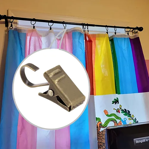 Vista 6 de BIHRTC Paquete de 25 mini clips para cortinas, ganchos para cortinas, clips para varillas, clips para luces, ganchos en S de acero inoxidable