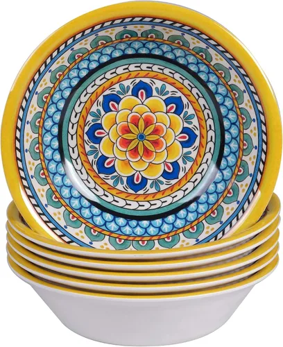 Vista 4 de Certified International Portofino - Juego de vajilla de melamina de 12 piezas, servicio para 4, multicolor