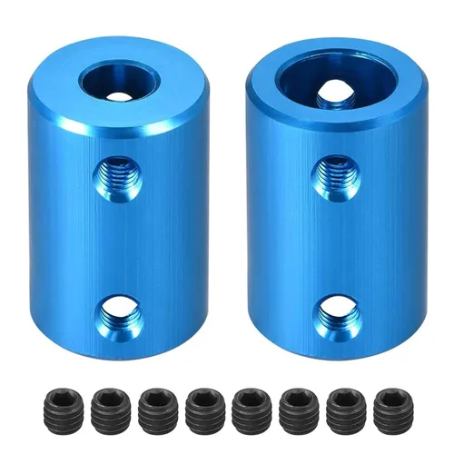 Vista 4 de TA-VIGOR Juego de 2 tornillos de acoplamiento de eje de 0.197 in a 0.197 in, conector de junta rígida de eje L20 x D12, aleación de aluminio