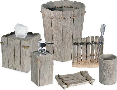 Vista 2 de Destinations Soporte para jabonera Driftwood para encimera de baño y cocina - gris