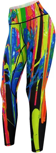 Vista 6 de Rainbow Watercolor Workout Leggings for Women High Waisted Tummy Control Yoga Pants