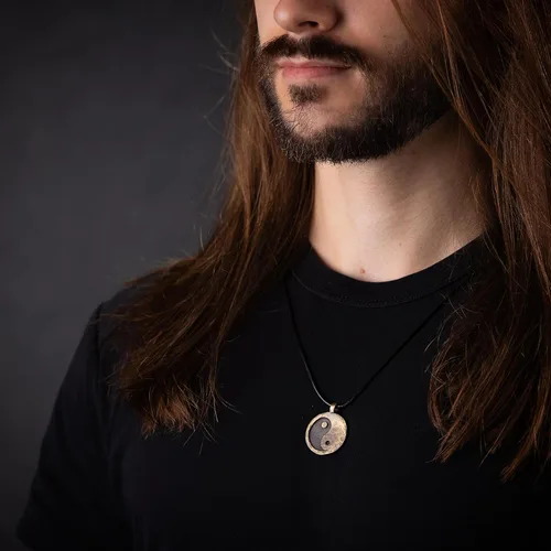 Vista 56 de Collar Yin Yang para hombre, joyería colgante de alta calidad de aspecto antiguo, regalos de Yin Yang, joyería vikinga para hombres