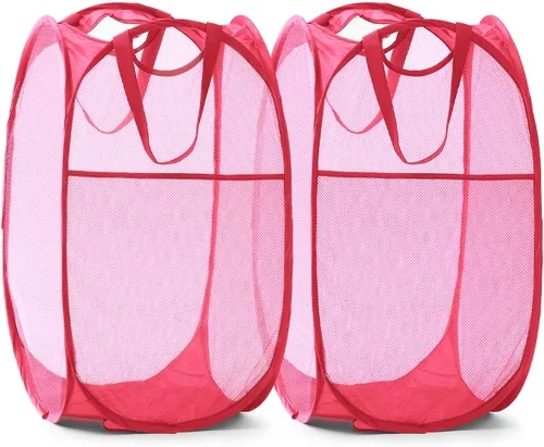 Vista 40 de Cesta de malla desplegable para ropa sucia con asas duraderas - Cesta plegable portátil para dormitorio, baño y viajes (negro)