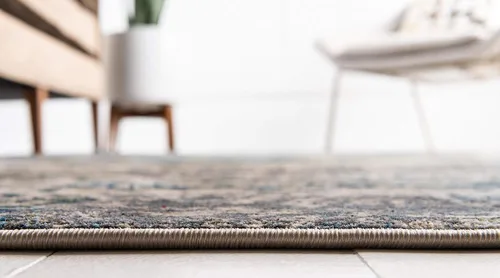 Vista 7 de Unique Loom Mystic Collection - Alfombra Sena (2 pies x 6 pies, color azul marino/beige)