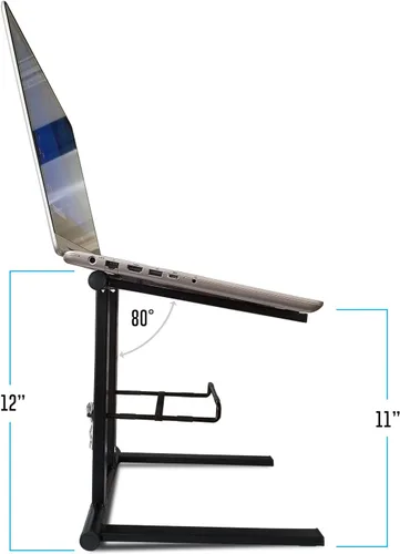 Vista 4 de AXA AXCESSABLES Soporte para portátil DJ con bolsa de viaje Soporte portátil plegable de aluminio para portátiles de hasta 15 pulgadas y 20 libras