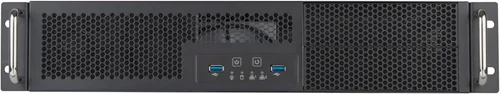 Vista 2 de Silverstone Technology RM23-502-MINI, 2U Dual 5.25" Drive Bay Micro-ATX chasis de servidor industrial para montaje en rack con interfaz USB 3.1