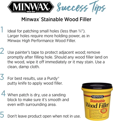Vista 7 de Minwax 42851000 Relleno de madera teñible, 1 oz, natural