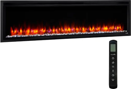 Vista 10 de SimpliFire Chimenea eléctrica lineal Allusion Platinum de 50 pulgadas (SF-ALLP50-BK)