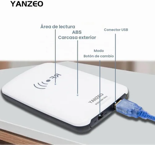 Vista 3 de Yanzeo SR3308 860-960Mhz UHF RFID lector escritor USB RFID lector USB guías de usuario de SDK gratuitas
