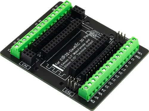 Vista 3 de para ESP32 Placa de ruptura 30 pines GPIO 1 en 3 Placa de expansión Bloques de terminal de 3.81mm 0.15" para módulo ESP32 ESP-WROOM-32 ESP32-DevKitC