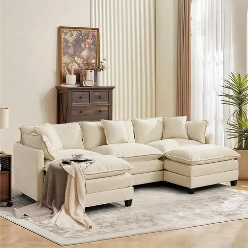 Vista 106 de SoarFlash Sofá modula, de felpilla, posición de en medio, beige