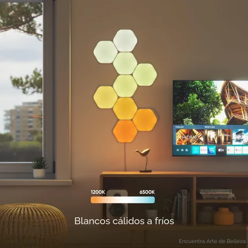 Vista 5 de Nanoleaf Shapes Hexagons Smarter KIT 7 Paneles - Multicolor