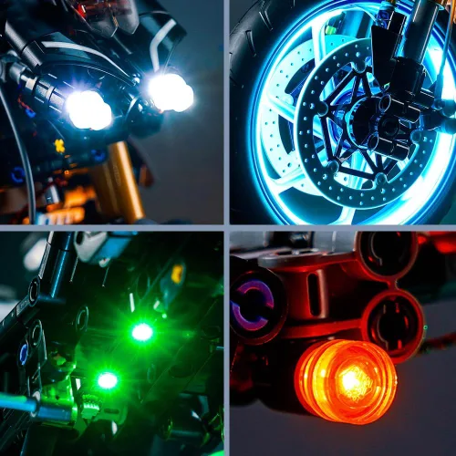 Vista 4 de BrickBling Luz LED compatible con Lego Technic Yamaha MT-10 SP 42159, kit de iluminación de bricolaje (sin modelo), gran regalo compatible