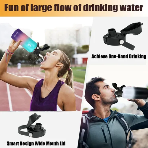 Vista 5 de SYACOT Tapa de boquilla automática para botellas de agua de boca ancha Hydro Flask, tapa de boquilla superior de repuesto para HydroFlask de boca