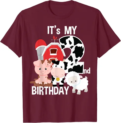 Vista 12 de Camiseta para fiesta de 2 años con texto en inglés "It's My 2nd Birthday", Negro