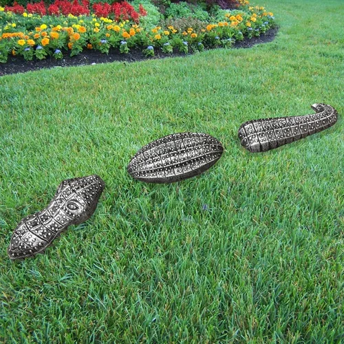 Vista 8 de Caimán decorativo para jardín en aluminio fundido, de la marca Oakland Living, Tradicional, Bronce antiguo