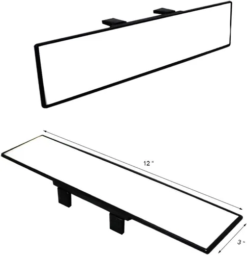 Vista 7 de iJDMTOY Espejo retrovisor plano de clip universal JDM de 300mm 12 pulgadas de ancho compatible con automóvil, SUV, camioneta, camión, etc