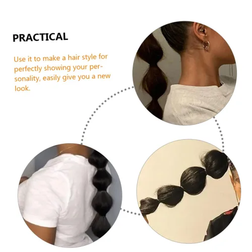 Vista 7 de FOMIYES Peluca de cola de caballo de burbujas, pelucas para mujer, cola de caballo afro, cola de caballo con burbujas, extensión de cola de caballo
