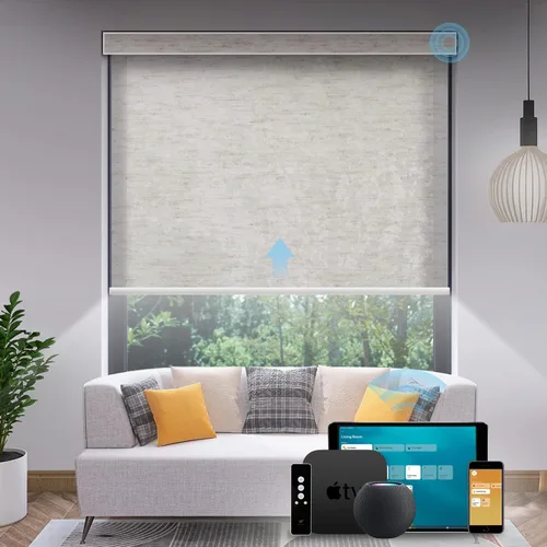Vista 10 de SmartWings Persianas motorizadas con 5% de apertura, funcionan con Homekit Z-Wave Alexa SmartThings Google, persianas inteligentes con filtro de luz