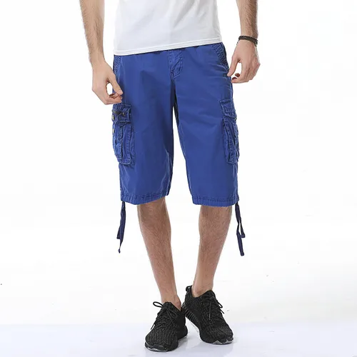 Vista 25 de Leward Pantalones cortos cargo de sarga de algodón para hombre, ligeros para exteriores