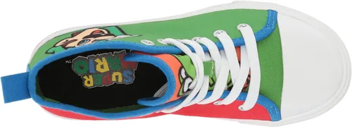 Vista 5 de SUPER MARIO Brothers Mario Luigi Nintendo - Zapatos deportivos de caña alta y con cordones para niños pequeños talla 7 a 12