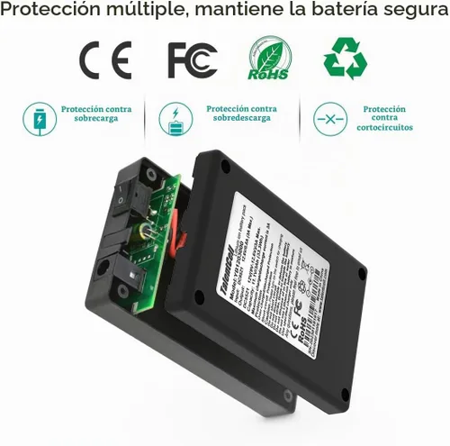 Vista 2 de TalentCell Banco de Energía 12V, Batería de Iones de Litio Recargable de 12V 3000mAh de Salida DC con Cargador para Tira/Luz/Panel/Amplificador LED
