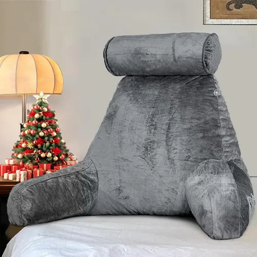 Vista 11 de Almohada de lectura para adultos sentados en la cama, respaldo Negro