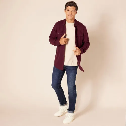 Vista 5 de Tienda Essentials - Camisa de franela de manga larga, con ajuste regular y dos bolsillos para hombre
