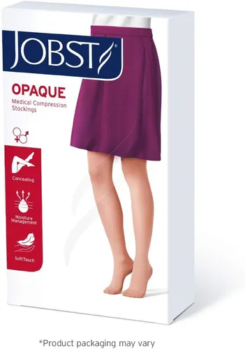 Vista 4 de JOBST 115132 BSN Medical Calcetines de compresión opacos, altura hasta la rodilla, 20-30mmHg, puntera cerrada, pequeños, color negro clásico