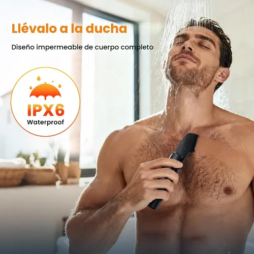 Vista 2 de MAXGROOM - Afeitadora de vello corporal para hombre, afeitadora resistente al agua para la ingle, testículos y bolas, kit de aseo eléctrico sin