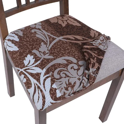 Vista 33 de SearchI Juego de 2 fundas de asiento para sillas de comedor, fundas de asiento elásticas con estampado, extraíbles y lavables, fundas de cojín