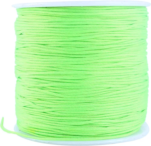 Vista 78 de KONMAY 1 rollo de cuerda de nailon de 150 yardas, trenzado de 0.016 in de nailon Shamballa Macramé/cordón de cuentas, cordón de nudo chino, cuerda