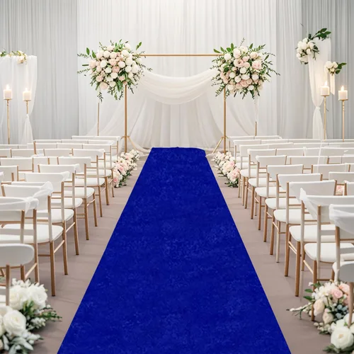 Vista 8 de Camino de pasillo negro de 4 x 15 pies para ceremonia de boda, alfombra de pasillo de terciopelo para pasillo, accesorios de boda para recepción