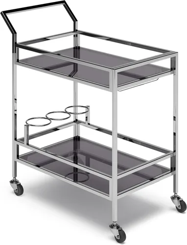 Vista 14 de SIMPLIHOME Simons - Carrito de barra de madera maciza de mango de 24 pulgadas de ancho, color natural, para sala de estar, comedor y cocina