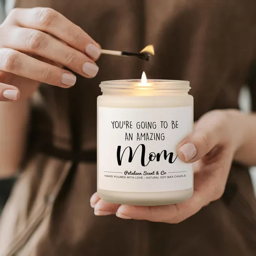 Vista 9 de Regalos para nueva mamá, vela perfumada de lavanda, mamá futura ser, regalos de embarazo para futuras mamás primerizas, mamá, nuevos artículos