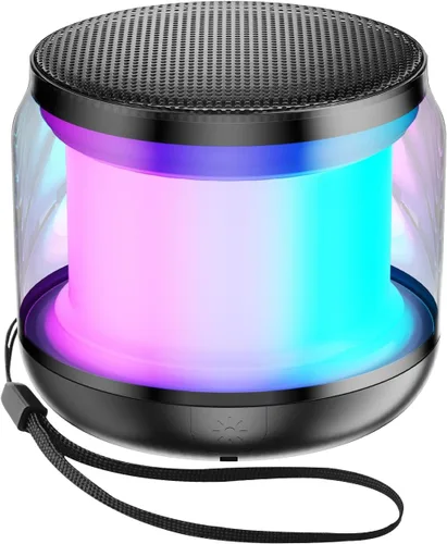 Vista 9 de NOTOKA Mini Altavoces Portátiles Bluetooth Inalámbricos, Emparejamiento TWS, Pequeño Altavoz Bluetooth con Luces y Cordón, Regalos