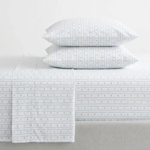 Vista 58 de Martha Stewart - Juego de sábanas tamaño individual con sábana bajera y funda de almohada, ropa de cama de percal de algodón con una sensación
