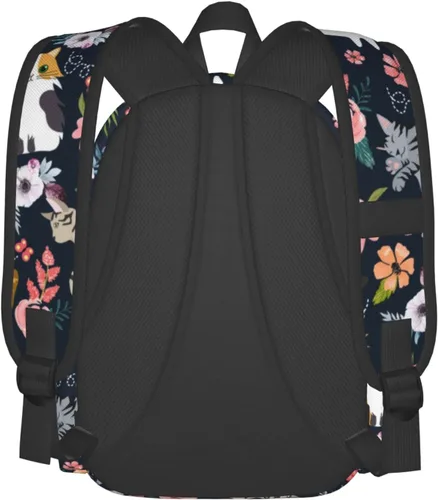 Vista 4 de Mochila de seta de 16 pulgadas Mochila de viaje ligera para portátil, Flor de gato, Classic