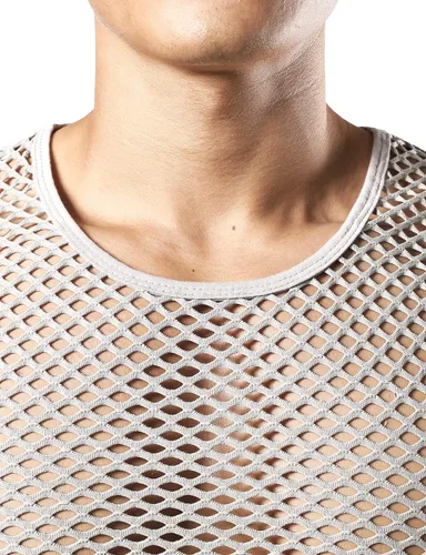 Vista 5 de JOGAL Top muscular sin mangas ajustado de malla para hombre