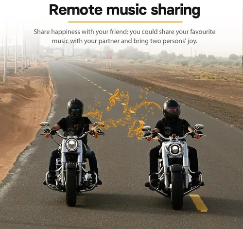 Vista 4 de FreedConn Casco de motocicleta Bluetooth auricular intercomunicador con música compartida, universal FG 3,937.0 ft 6 vías sistemas de comunicación